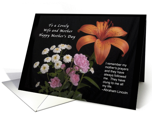 To a Lovely Wife and Mother on Mother's Day, Lily,Roses &... (1195116)