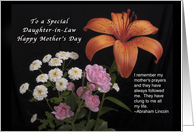 To a Special Daughter-in-Law on Mother’s Day, Lily,Roses & Baby Breath card
