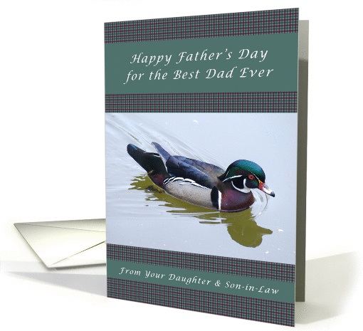 Happy Father's Day from Daughter and Son-in-Law, Wood Duck card