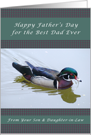 Happy Father’s Day from Son and Daughter-in-law, Wood Duck card