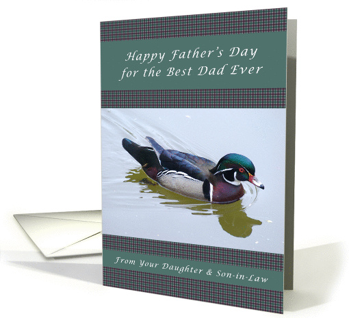 Happy Father's Day from a Daughter and Son-in-law, Wood Duck card