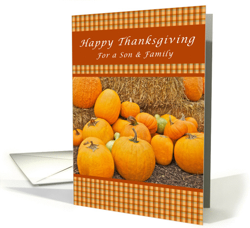 Happy Thanksgiving, For a Son and Family, Pumpkins card (1206316)
