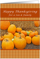 Happy Thanksgiving, For a Son and Family, Pumpkins card