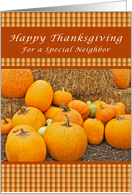 Happy Thanksgiving, For a neighbor, Pumpkins card