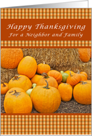 Happy Thanksgiving, For a neighbor and Family, Pumpkins card