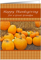 Happy Thanksgiving, For a Great Grandfather, Pumpkins card