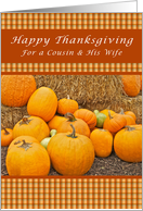 Happy Thanksgiving, For a Cousin and His Wife, Pumpkins card