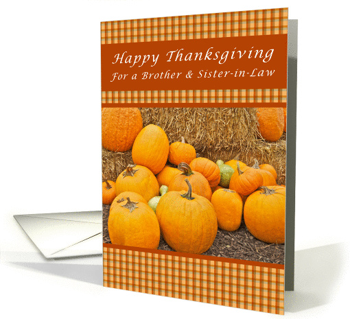 Happy Thanksgiving, For a Brother and Sister-in-Law, Pumpkins card