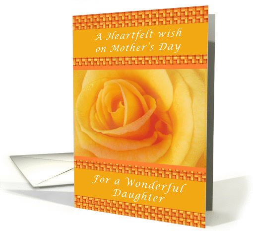 Yellow Rose Gingham, Heartfelt Mother's Day Wish for a Daughter card