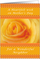 Yellow Rose Gingham, Heartfelt Mother’s Day Wish for a neighbor card