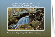 A Birthday wish for a Great Nephew, a Fresh Peaceful Mountain Stream card