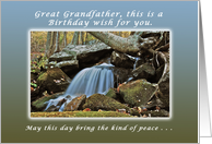 A Birthday wish for Great Grandfather, Fresh Peaceful Mountain Stream card