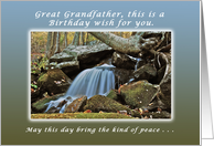 A Birthday Wish for Great Grandfather, Fresh Peaceful Mountain Stream card