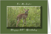 Happy 20th Birthday for my Sister, A Young Fawn in the Spring card