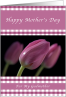 Happy Mother’s Day for a Godmother, Purple Tulips card