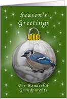 Season’s Greetings for Grandparents, Bluejay Ornament card