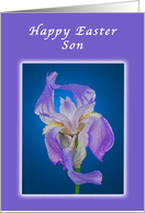 Happy Easter Son, Purple Iris card