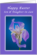Happy Easter Son & Daughter-in-Law, Purple Iris card