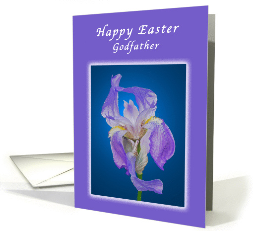 Happy Easter for a Godfather, Purple Iris card (1237808)