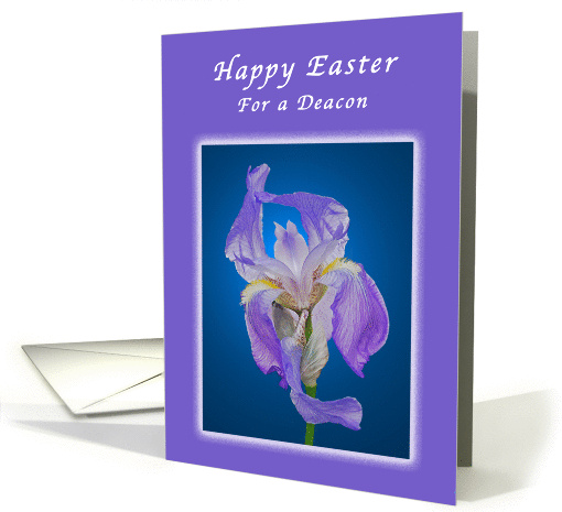 Happy Easter for a Deacon, Purple Iris card (1238068)