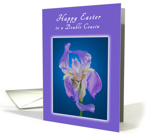 Happy Easter for a Double Cousin, Purple Iris card (1238096)