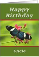 Happy Birthday Uncle, Butterfly card