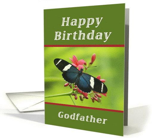 Happy Birthday Godfather, Butterfly card (1238284)
