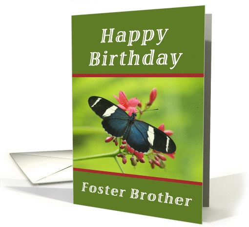 Happy Birthday Foster Brother, Butterfly card (1238290)