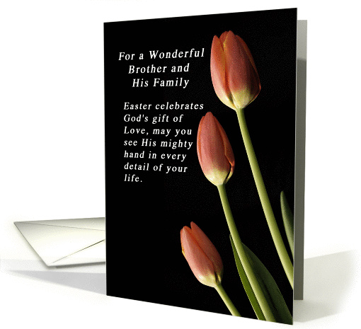 God's Gift of Love Easter for a Brother and His Family, Tulips card