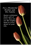 God’s Gift of Love Easter for a Brother and His Family, Tulips card