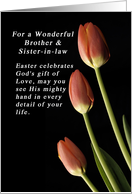 God’s Gift of Love Easter for a Brother and Sister-in-Law, Tulips card