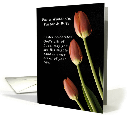 God's Gift of Love Easter for a Pastor and His Wife, Tulips card