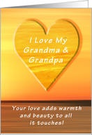 Happy Grandparents Day I Love You, Heart at Sunrise card