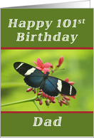 Happy 101st Birthday Dad, Butterfly card