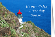 Happy 40th Birthday, Godson, Hawaiian Light Overlooking the Pacific card