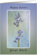 Happy Easter for a Great Uncle, Purple Hyacinth Flowers card