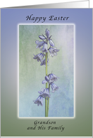 Happy Easter for a Grandson and His Family, Purple Hyacinth Flowers card