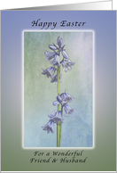 Happy Easter for a Friend & her Husband, Purple Hyacinth Flowers card