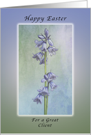 Happy Easter for Wonderful Client, Purple Hyacinth Flowers card