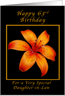 Happy 63rd Birthday for a Duaghter-in-Law orange lily card