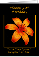 Happy 54th Birthday for a Duaghter-in-Law orange lily card