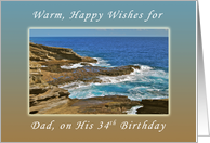 Happy 34th Birthday, Wishes for Father / Dad, Hanauma Bay, Hawaii card