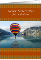 Happy Father’s Day for a Godson, Hot Air Balloon in Alaska card