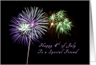 Happy Independence Day to a Special Friend, Fireworks card