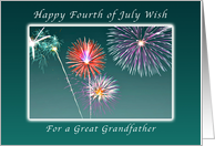 Happy 4th of July for a Great Grandfather, Fireworks card