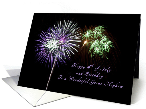 Happy 4th of July and Birthday for a Great Nephew, Firework card