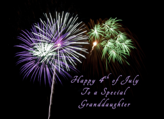 Happy Independence Day to a Special Granddaughter, Fireworks