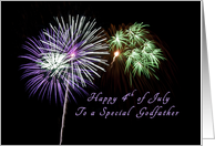 Happy Independence Day to a Special Godfather, Fireworks card