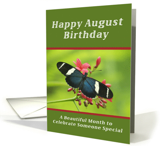 Happy August Birthday, Butterfly card (1263176)