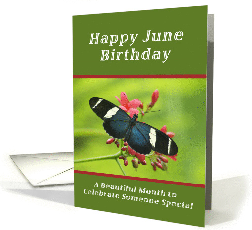 Happy June Birthday, Butterfly card (1263180)